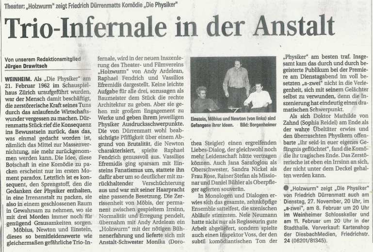 Die Physiker - Weinheimer Nachrichten 08. Nov. 2007