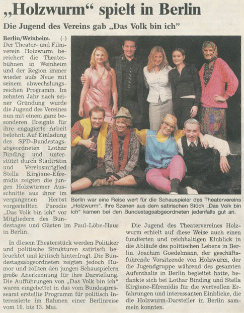 Das Volk bin ich - Weinheimer Nachrichten 20. Mai 2006