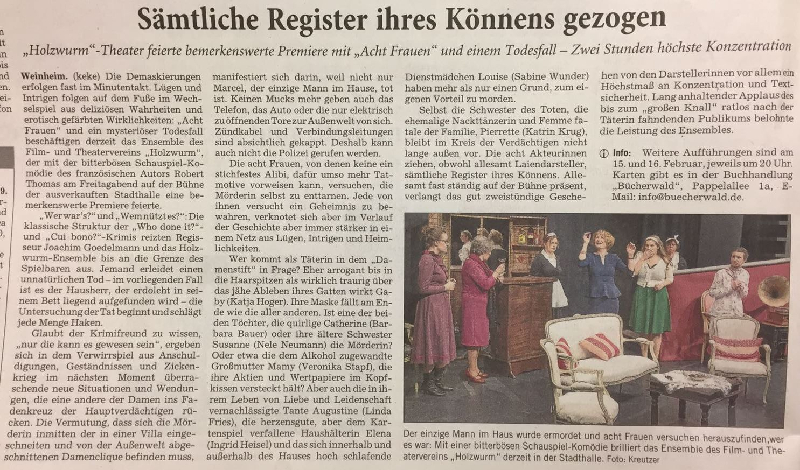 8 Frauen - Weinheimer Nachrichten Februar 2017