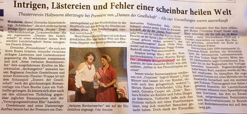 Damen der Gesellschaft - Rhein-Neckar Zeitung Oktober 2019
