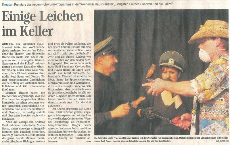 Gangster, Gauner, Ganoven und Polizei - Weinheimer Nachrichten 31. Okt. 2011