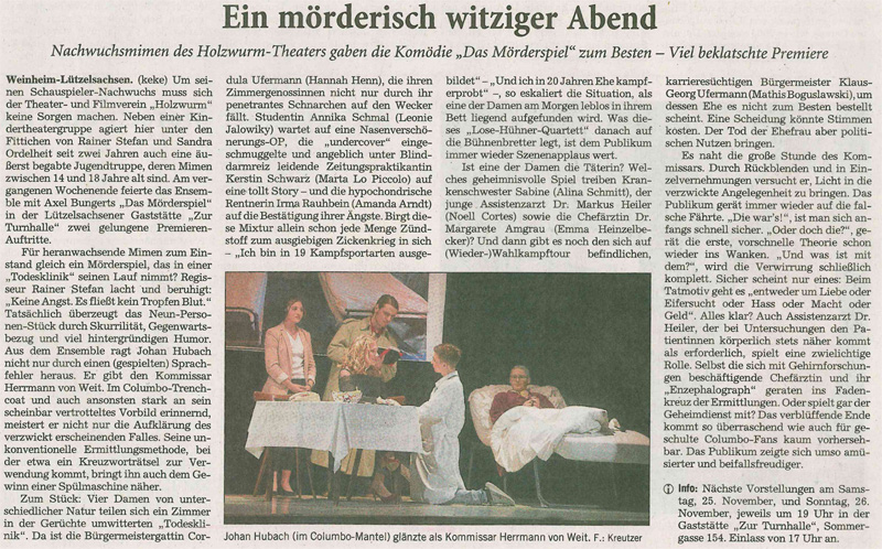 Das Mörderspiel - Rhein-Neckar-Zeitung November 2017