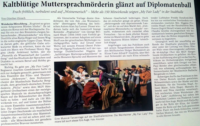My Fair Lady - Rhein-Neckar Zeitung Juni 2018
