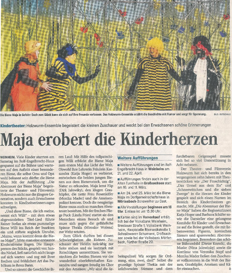 Die Biene Maja - Weinheimer Nachrichten 05. März 2012