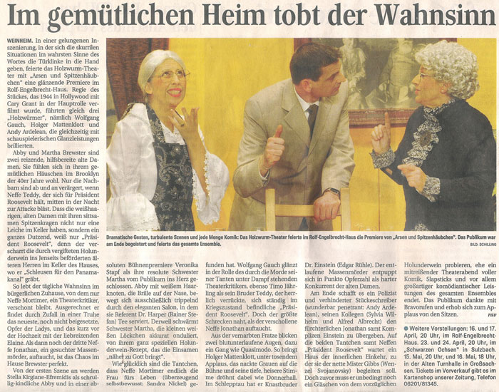 Arsen und Spitzenhäubchen - Rhein-Neckar Zeitung Apr. 2010