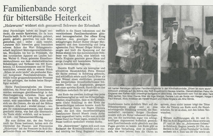 Erben ist nicht leicht - Weinheimer Nachrichten 20. Mai 2005