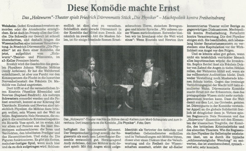 Die Physiker - Rhein-Neckar Zeitung Nov. 2007