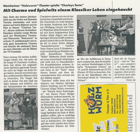 Charleys Tante - Weinheim aktuell 12. Mai 2006