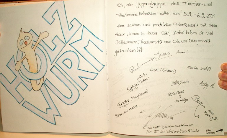 Theaterfreizeit 2001 Gästebuch 01