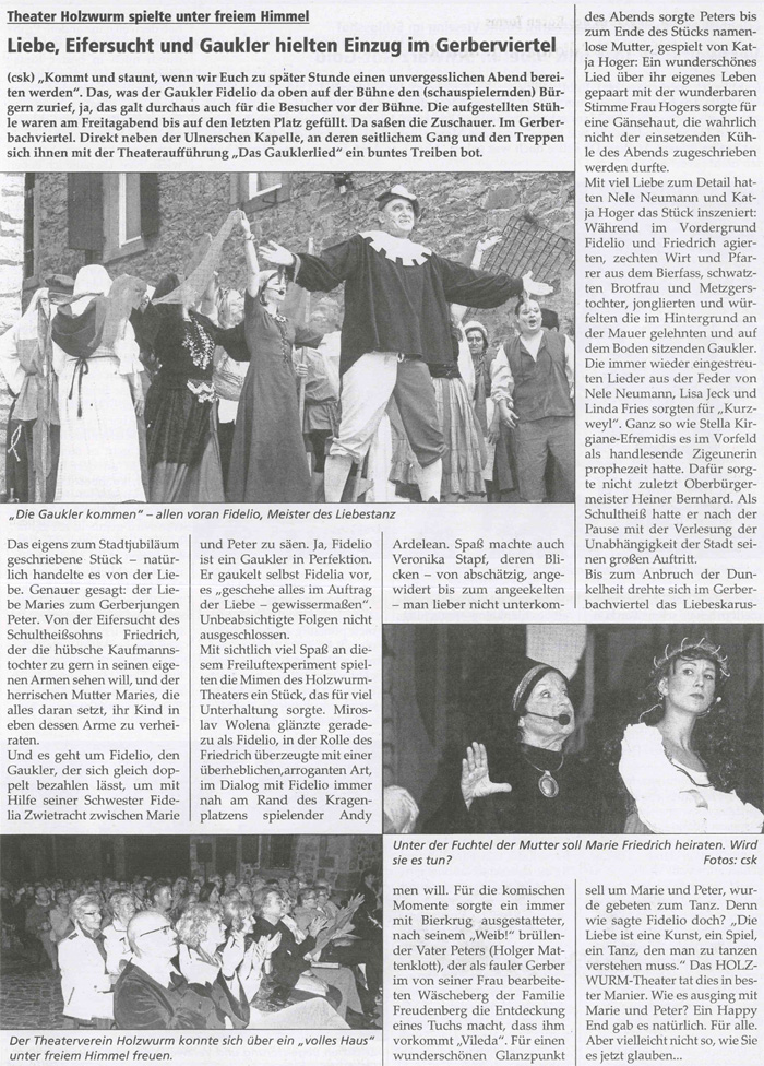 Das Gauklerlied - WW 04. Juli 2014