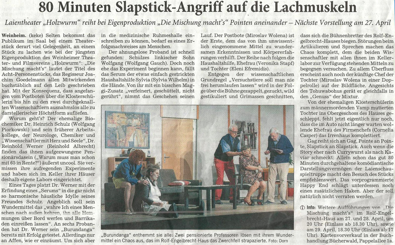 Die Mischung macht's - Rhein-Neckar Zeitung April 2018