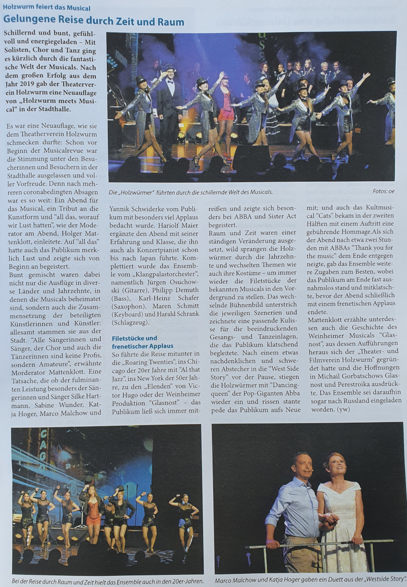 Holzwurm meets Musical - Weinheimer Aktuell Mai 2022