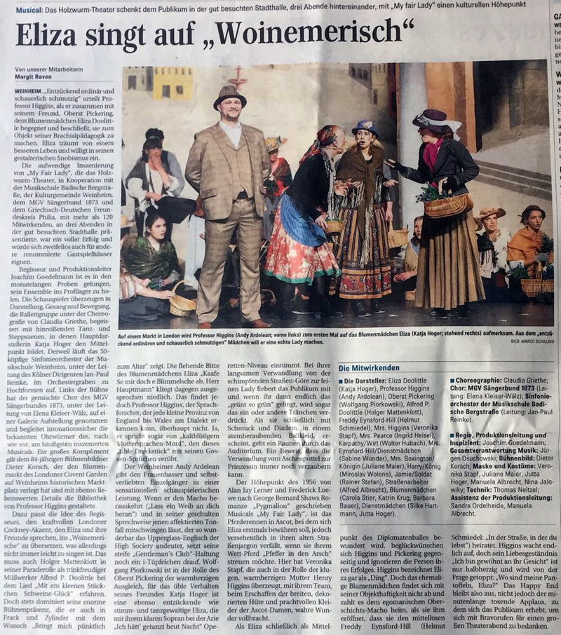 My Fair Lady - Weinheimer Nachrichten Juni 2018
